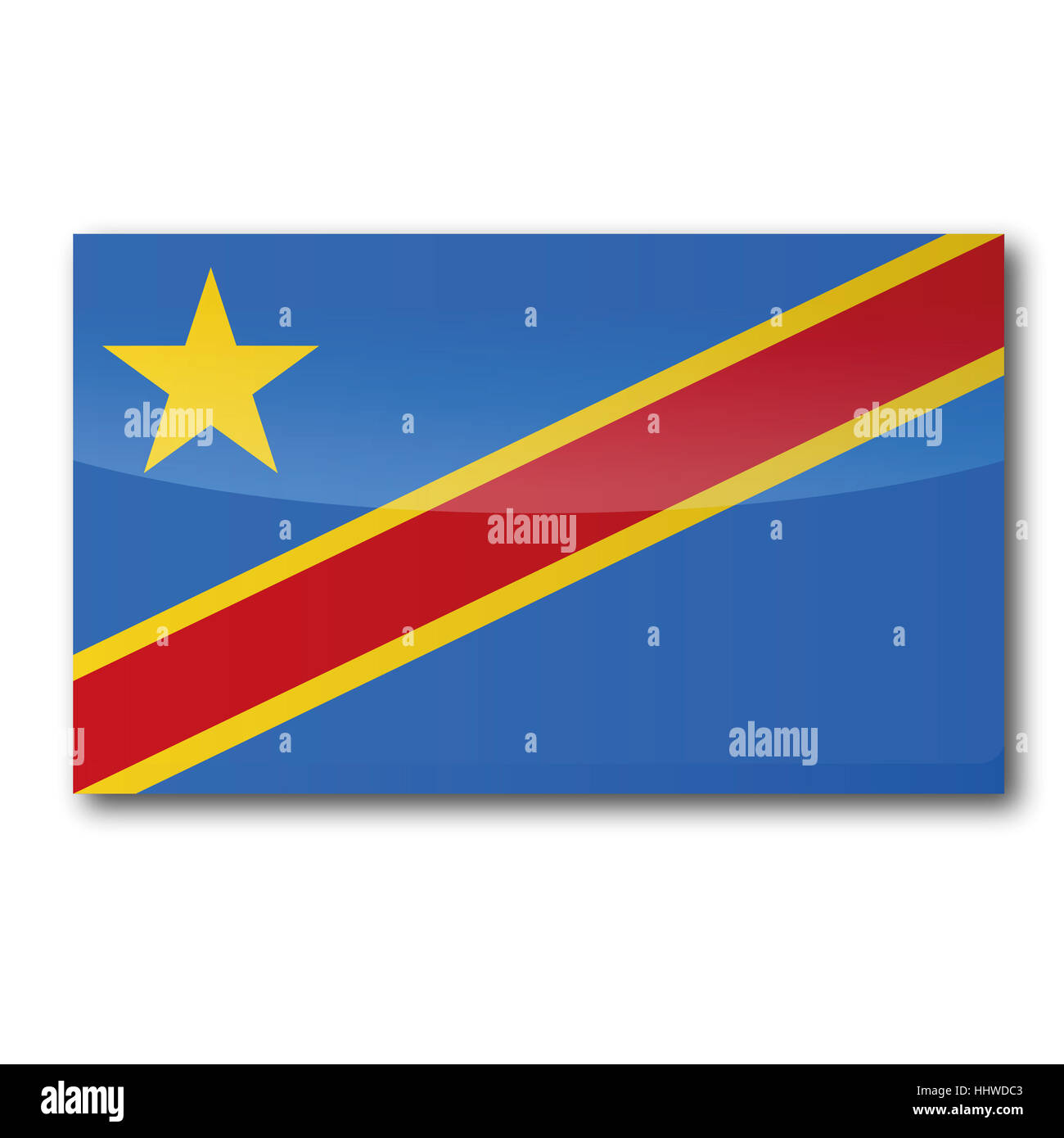 Flagge der Demokratischen Republik Kongo Stockfoto