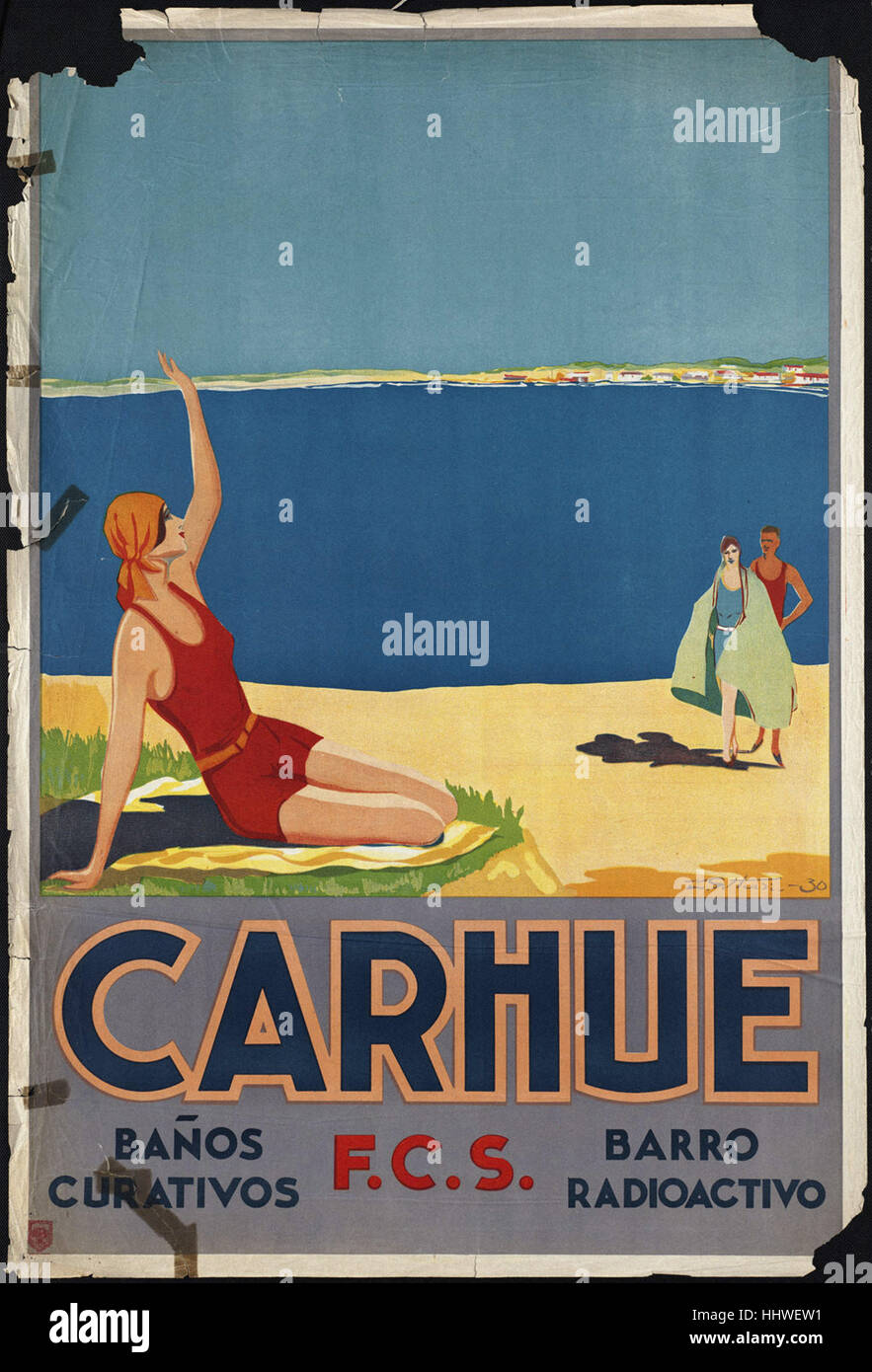 Carhue - Vintage Reise Poster der 1920er Jahre der 1940er-Jahre Stockfoto