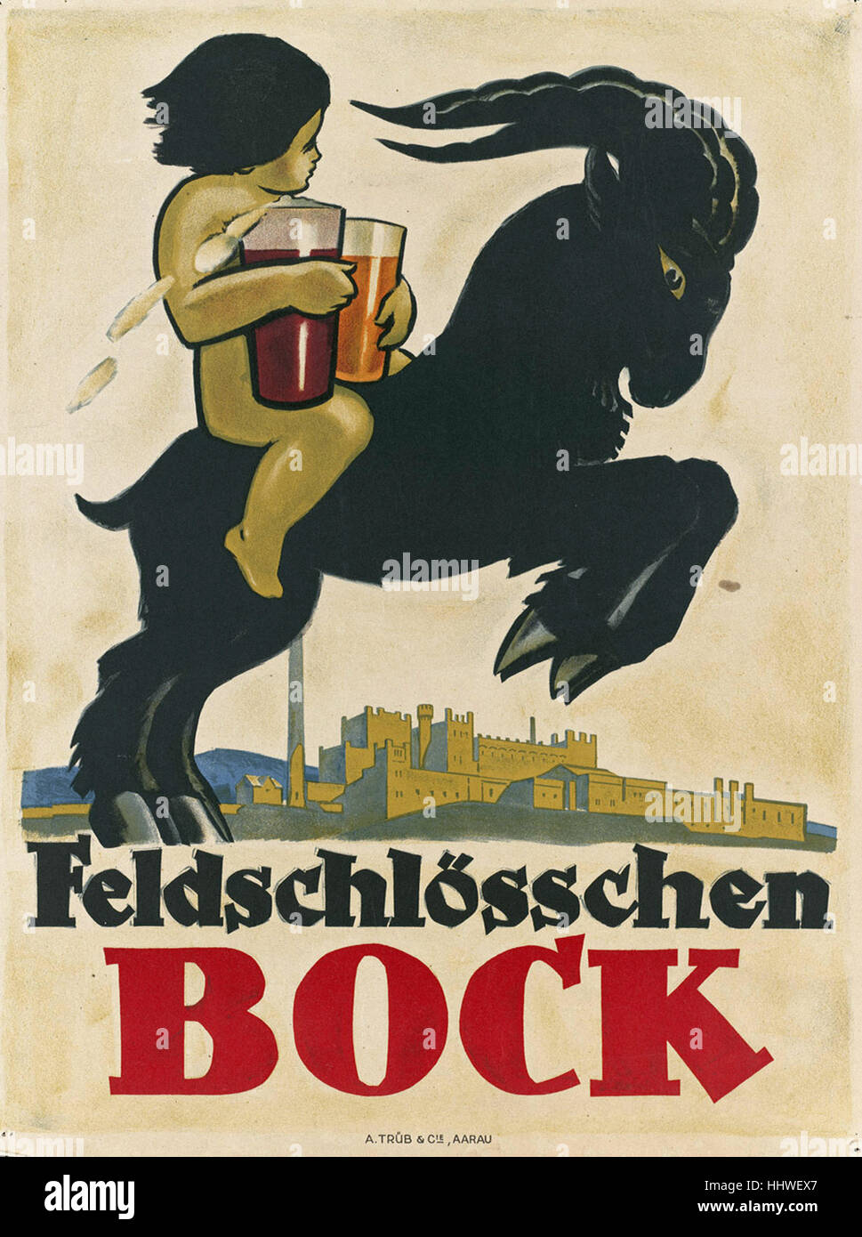 Feldschlsschen Bock - Jahrgang Reisen Plakat der 1920er Jahre der 1940er-Jahre Stockfoto