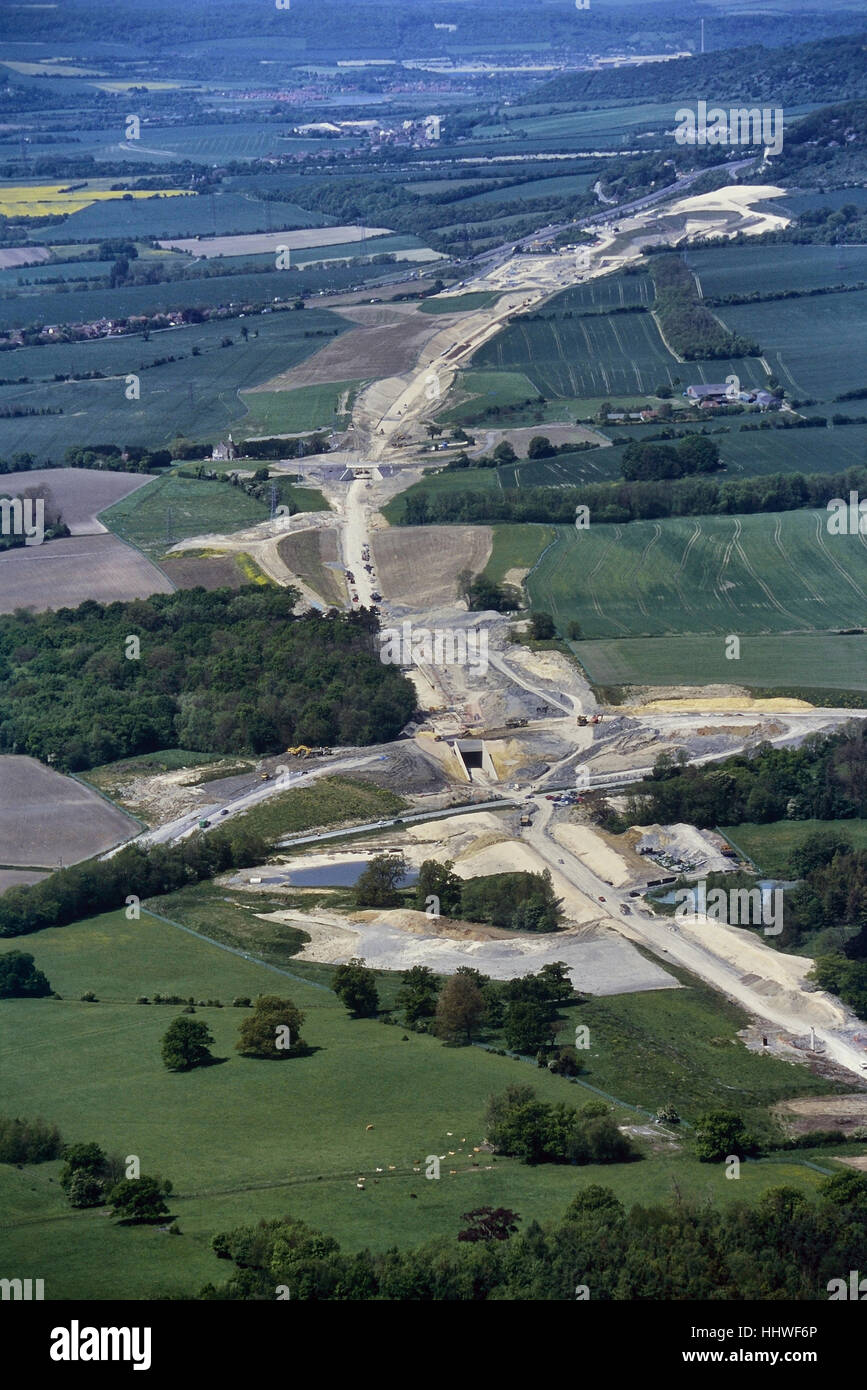 Im Bau der Eurostar Zug Linie in Kent. England. UK. Ca. 1990 Stockfoto
