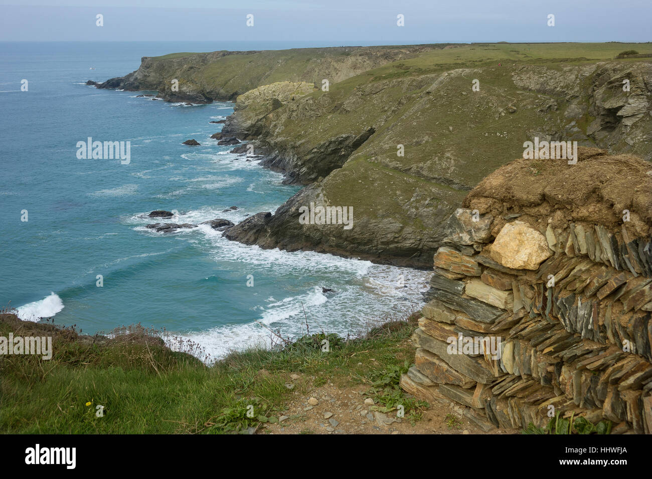 England, Cornwall, Küstenblick in Richtung Park Kopf Stockfoto