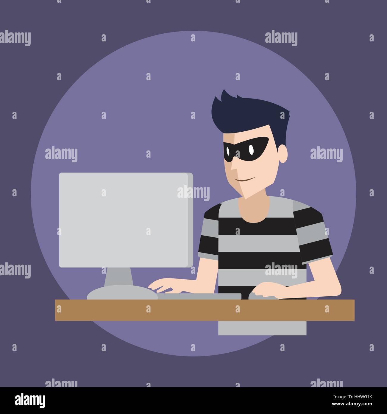 Hacking-Konto-Hacker-Aktivität-Vektor-Illustration-design Stock Vektor