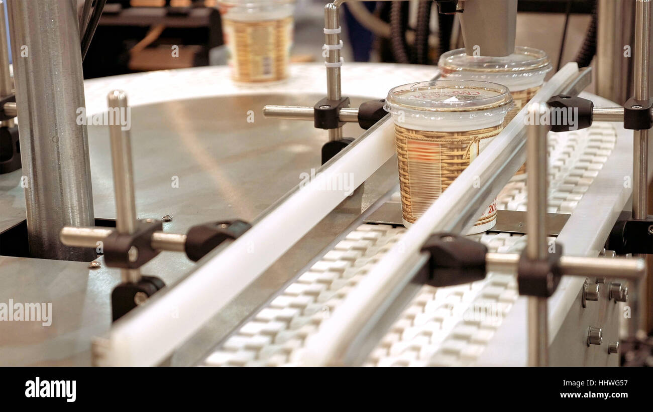 Produkt Linie Förderband Förderband Stockfoto