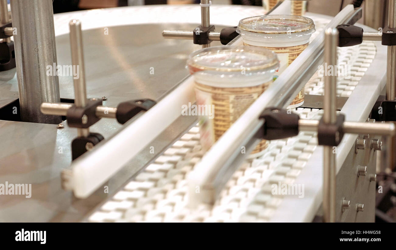 Produkt Linie Förderband Förderband Stockfoto