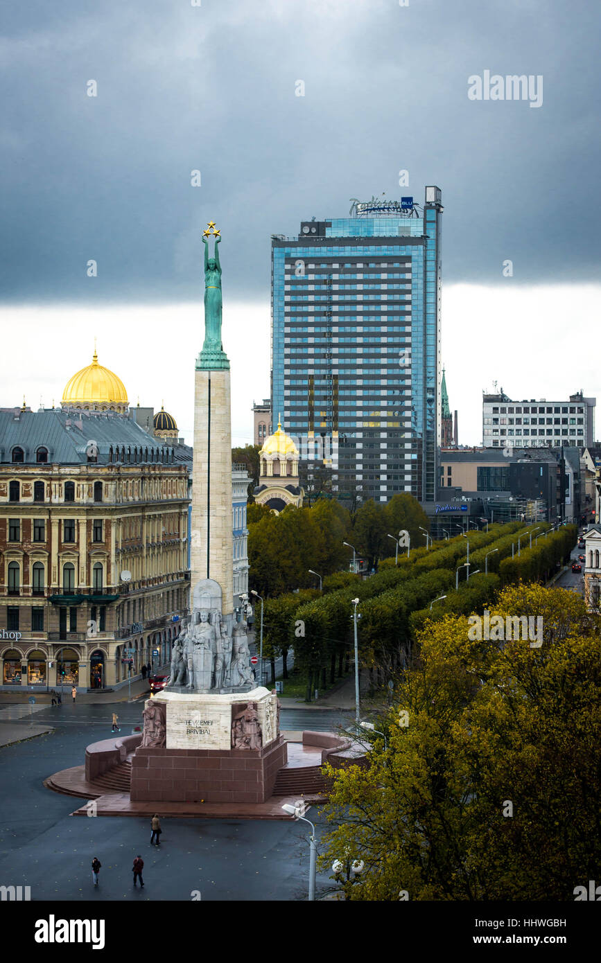 Symbol für Lettland The Freedom Monument Stockfoto