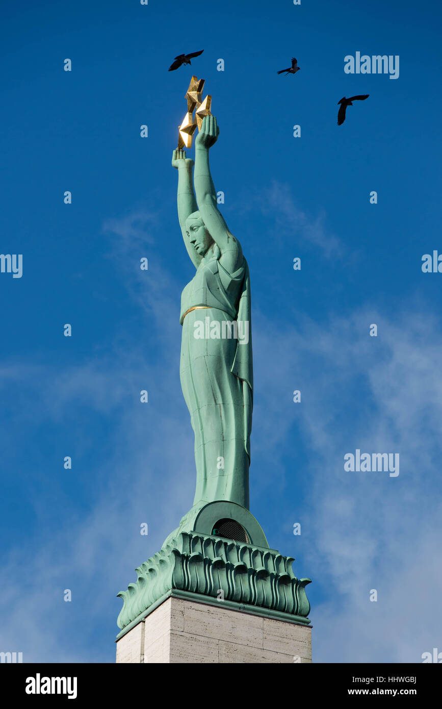 Symbol für Lettland The Freedom Monument Stockfoto