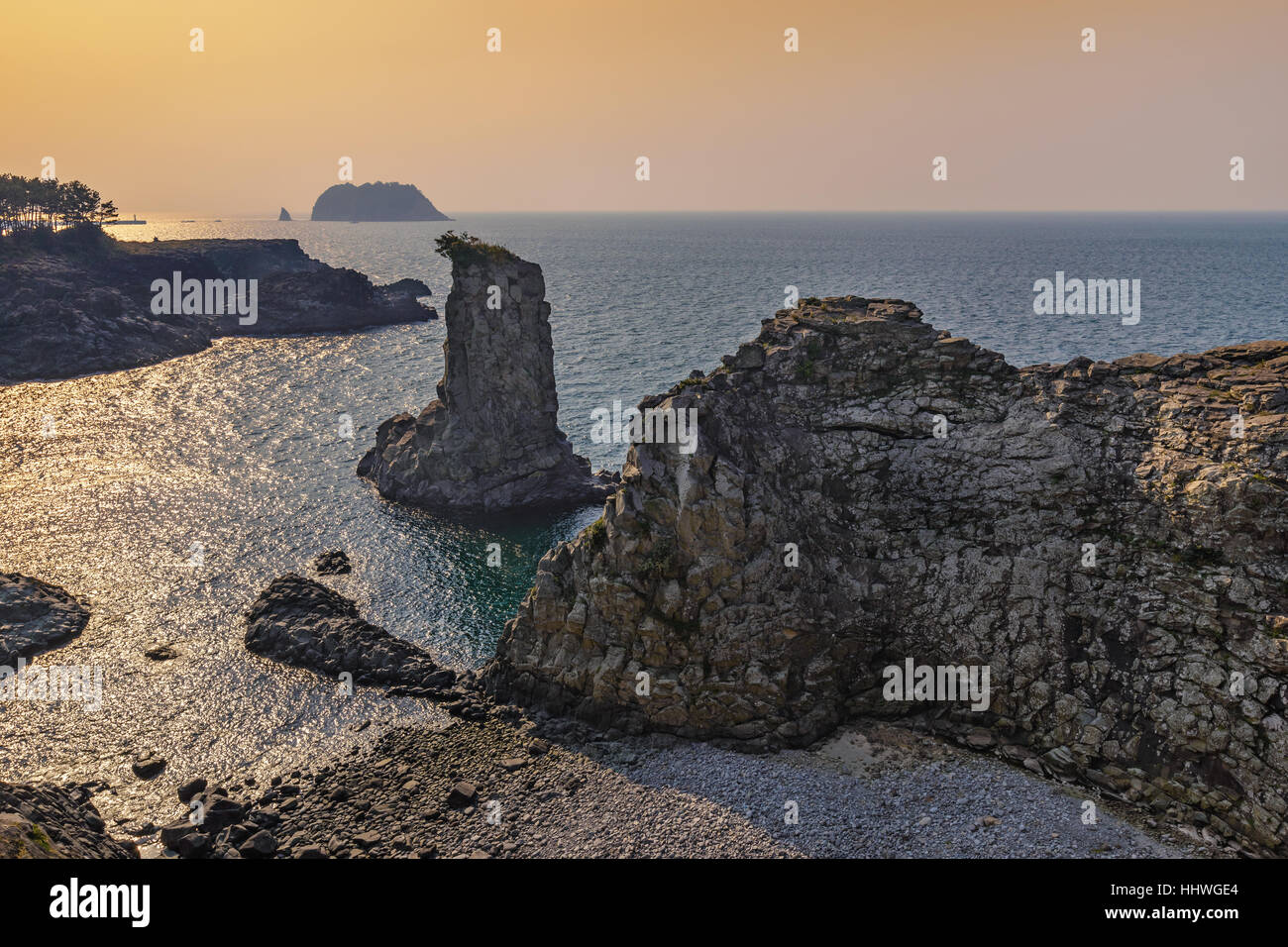 Jeju-Do Oedolgae Rock, Insel Jeju, Südkorea Stockfoto