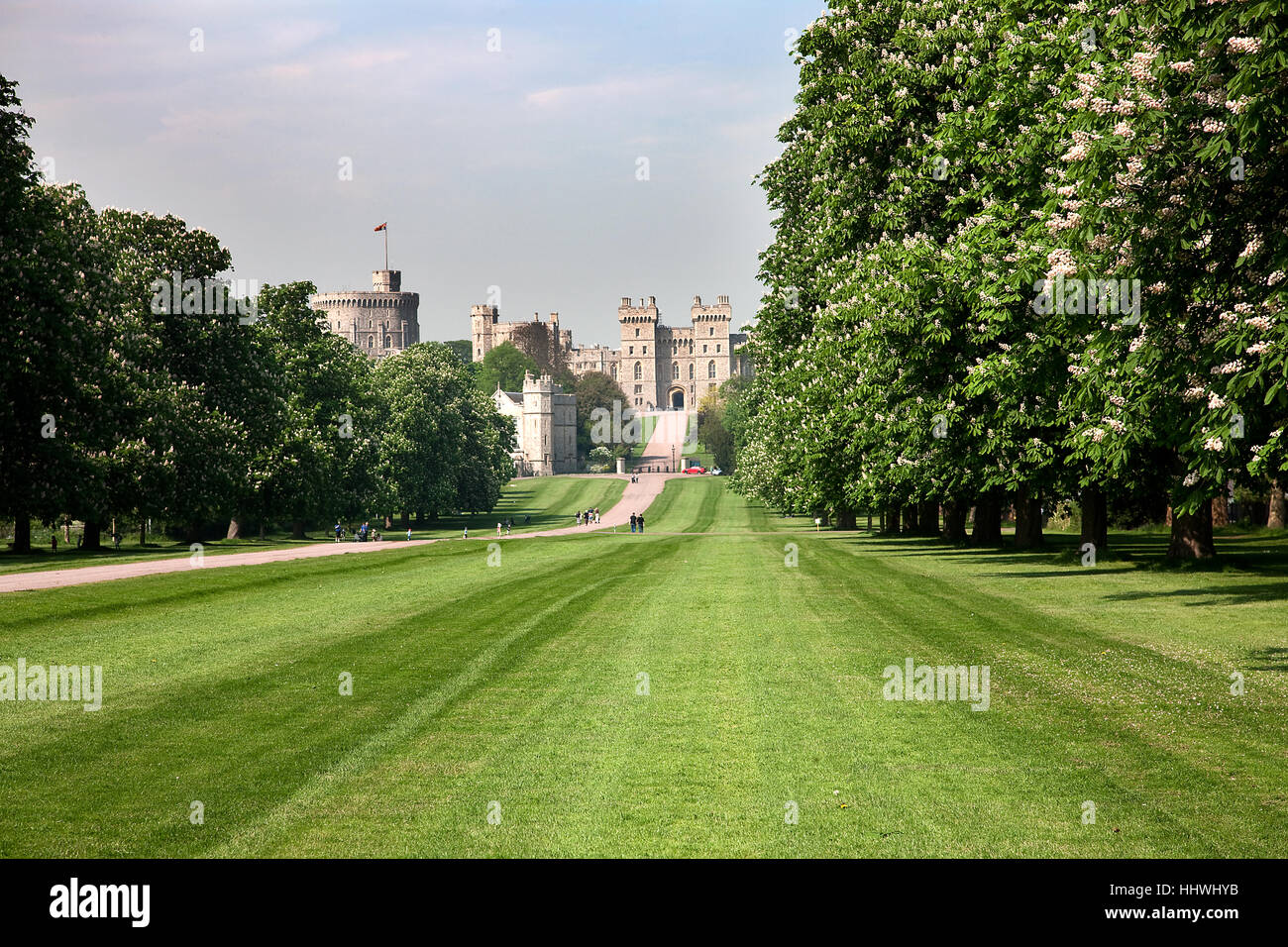 Windsor Castle aus dem langen Spaziergang, Berkshire, England, UK Stockfoto
