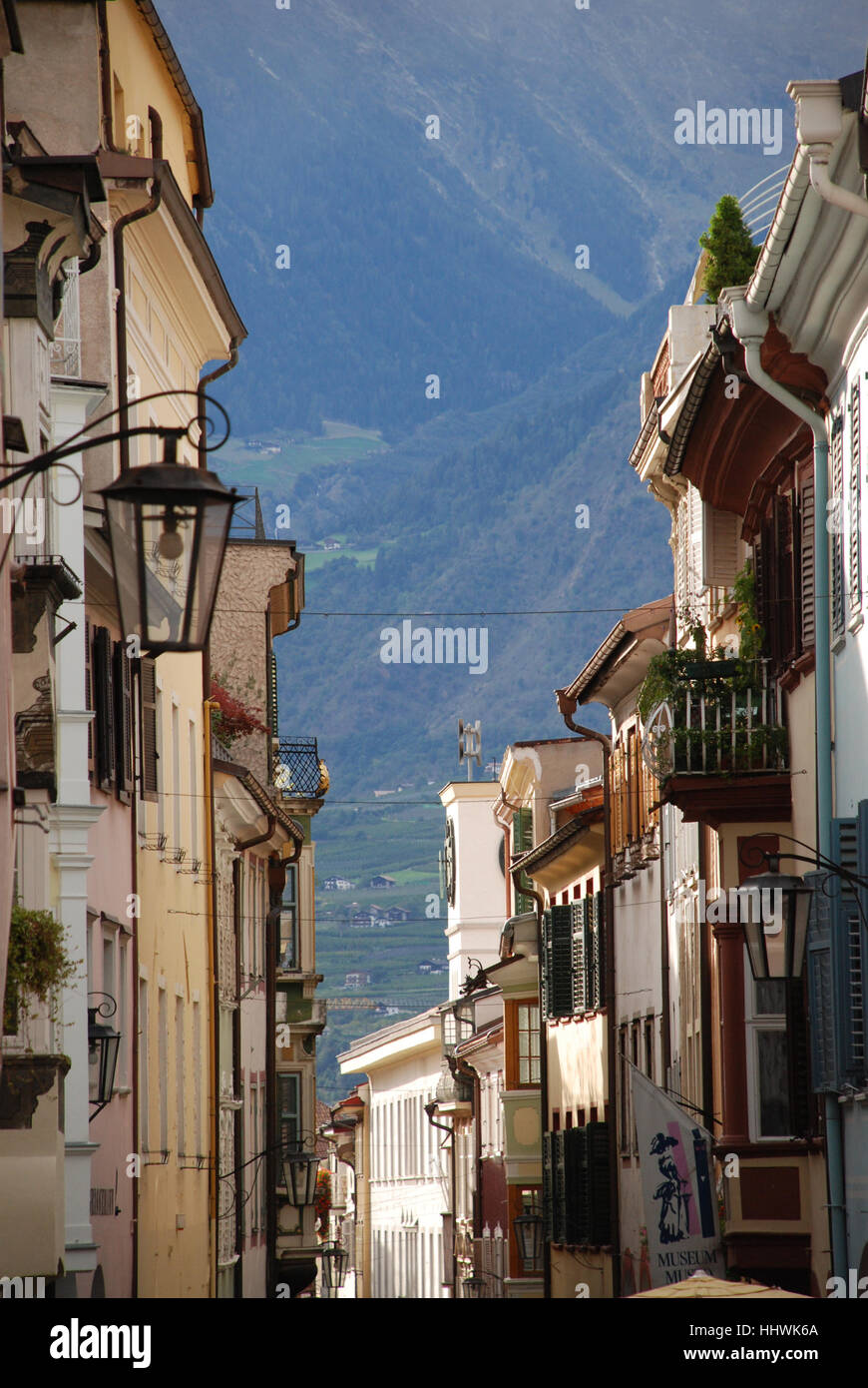 Laubengasse Meran Südtirol Italien Stockfoto