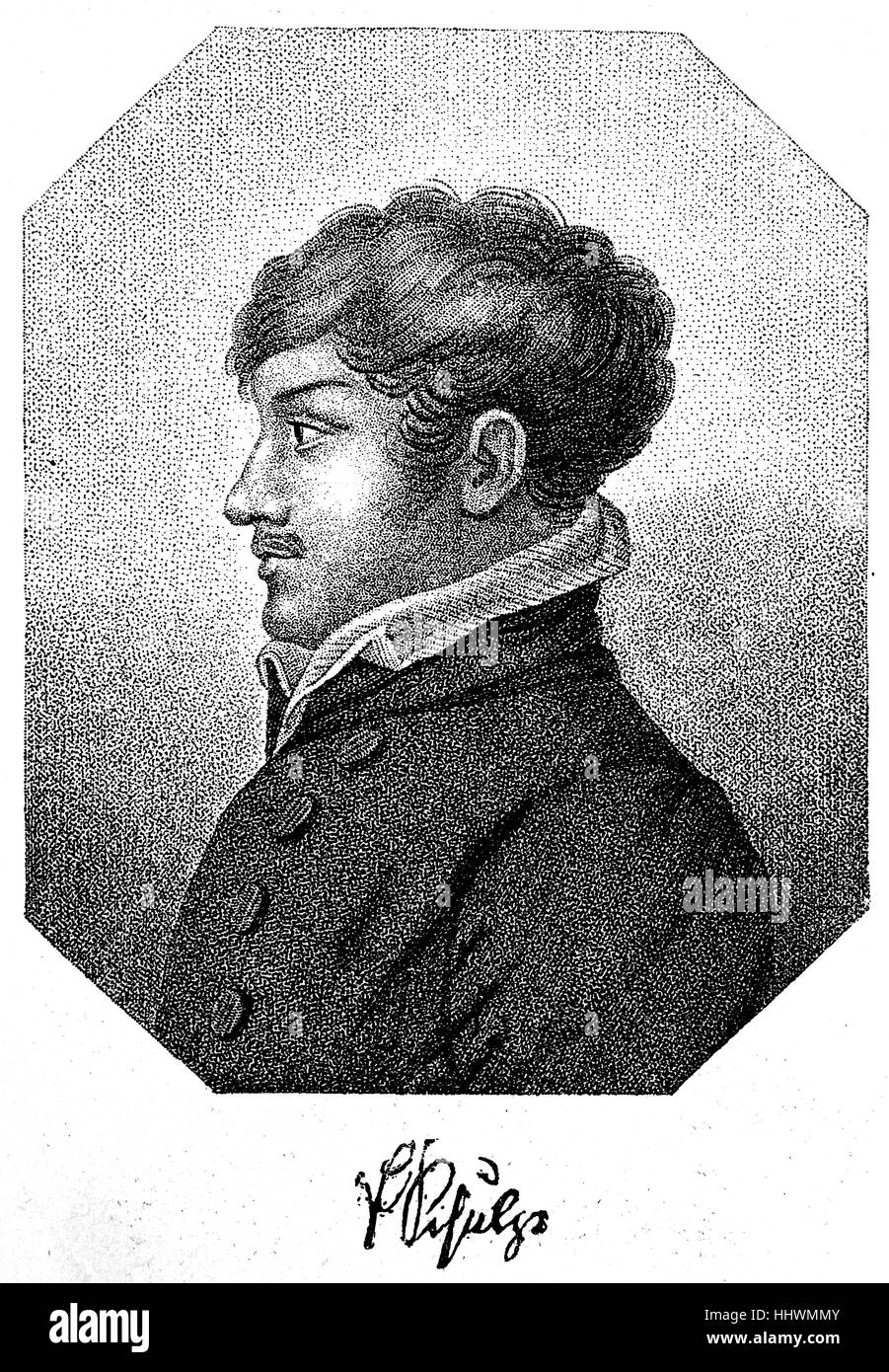 Ernst Conrad Friedrich Schulze, 1789-1817, ein Dichter der deutschen Romantik, Geschichtsbild oder Illustration, veröffentlicht 1890, digital verbessert Stockfoto