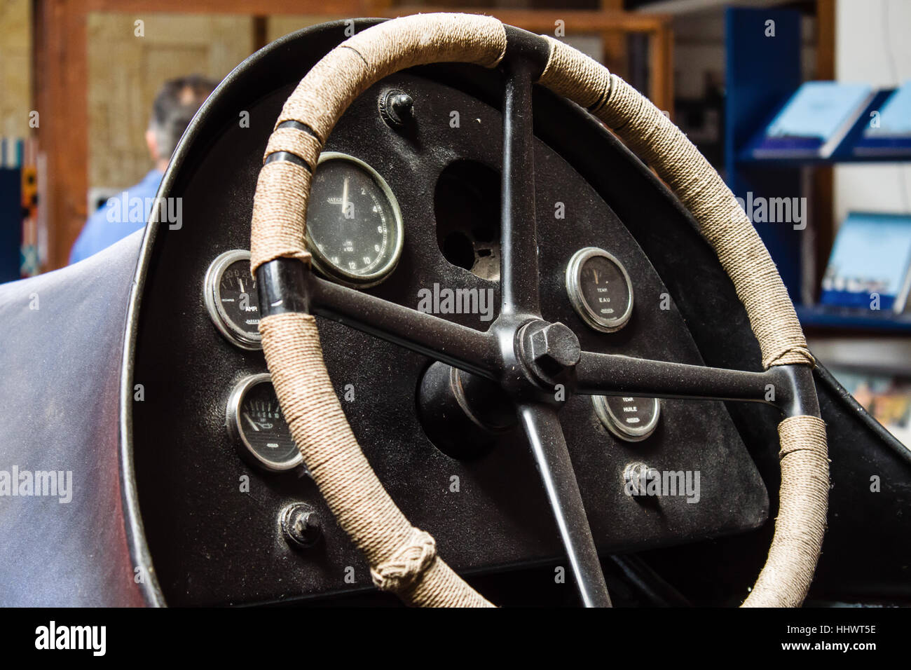 Rad des historischen Rennboot. Stockfoto