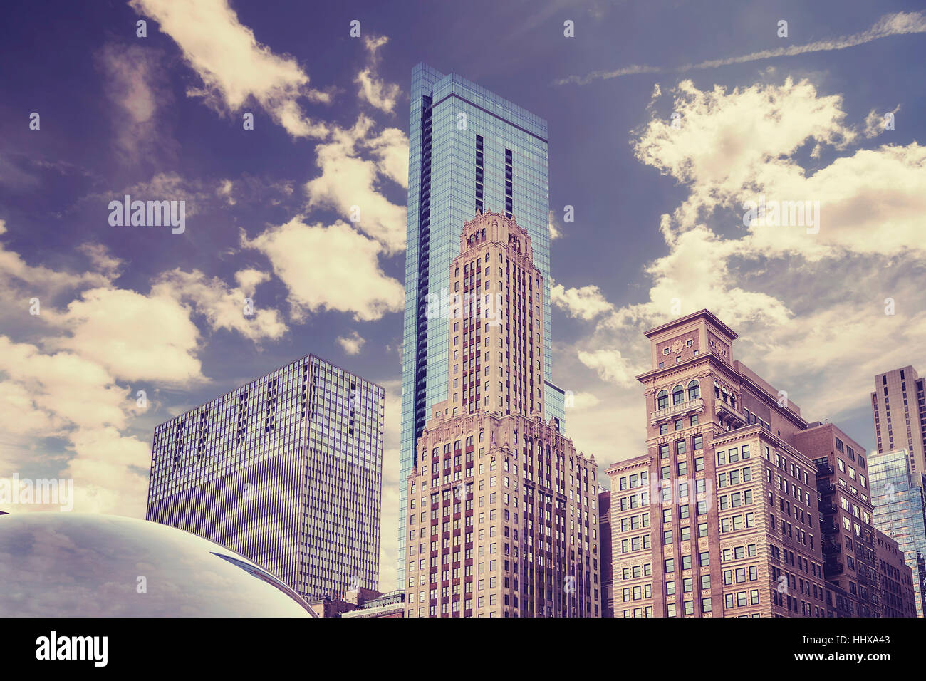 Farbe getönt Bild der Innenstadt von Chicago. Stockfoto