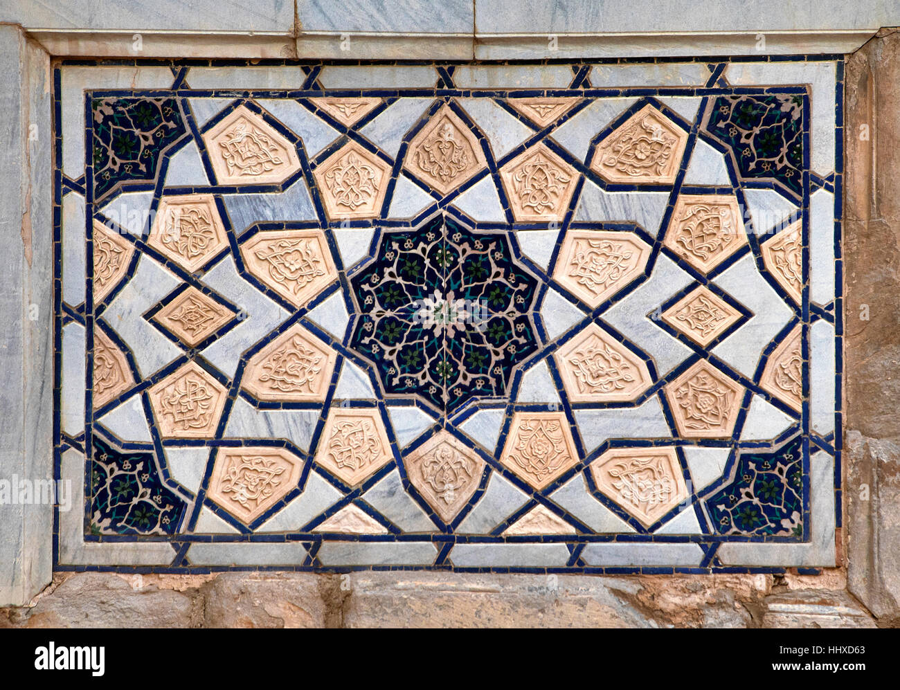 Alten östlichen Mosaik an der Wand, Usbekistan Stockfoto