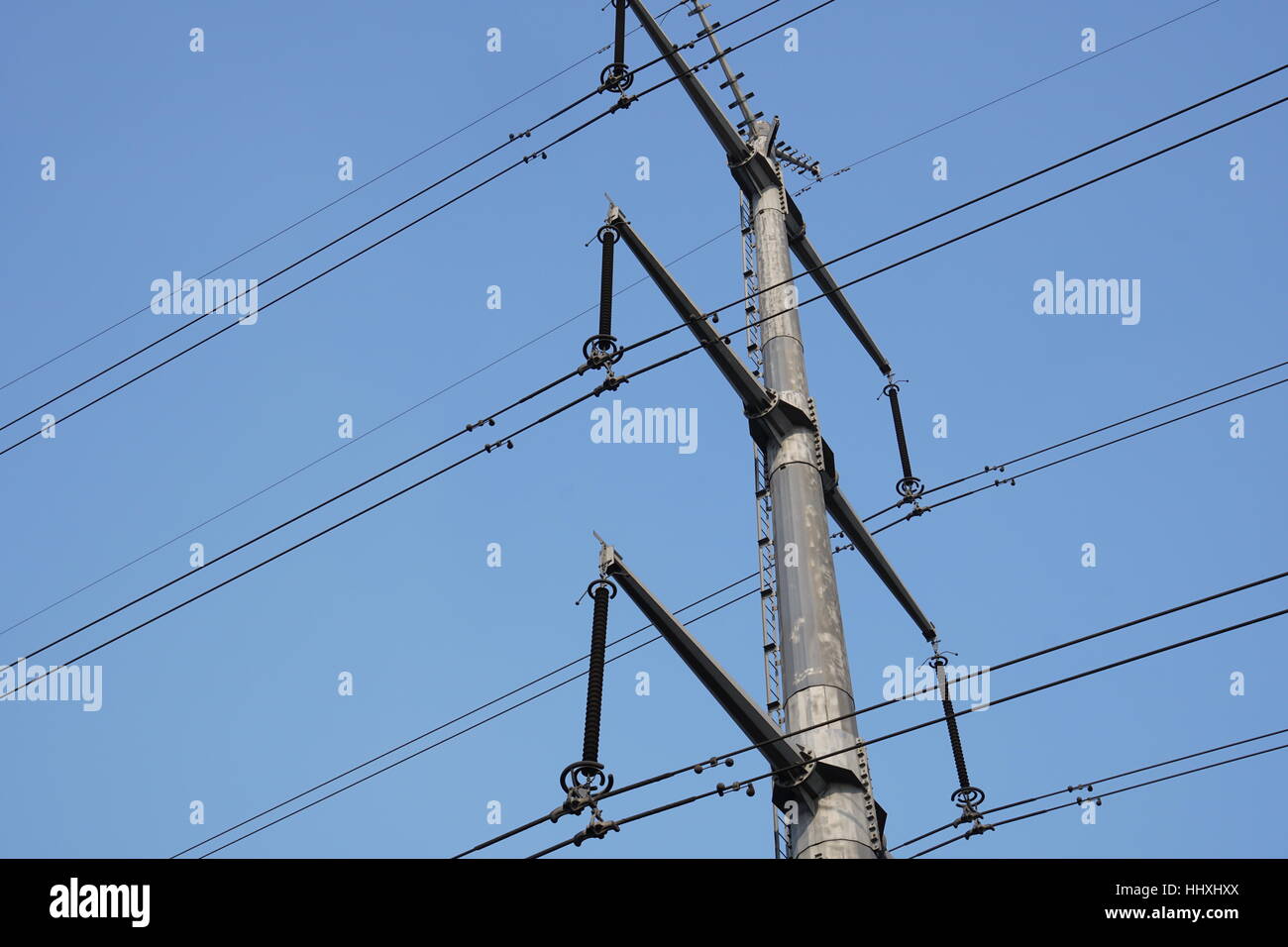 Elektrizität Mast Stockfoto