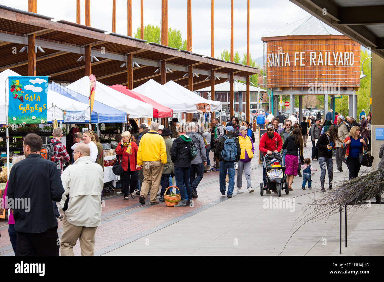 Santa Fe Bauernmarkt Railyard Santa Fe New Mexico USA Stockfoto