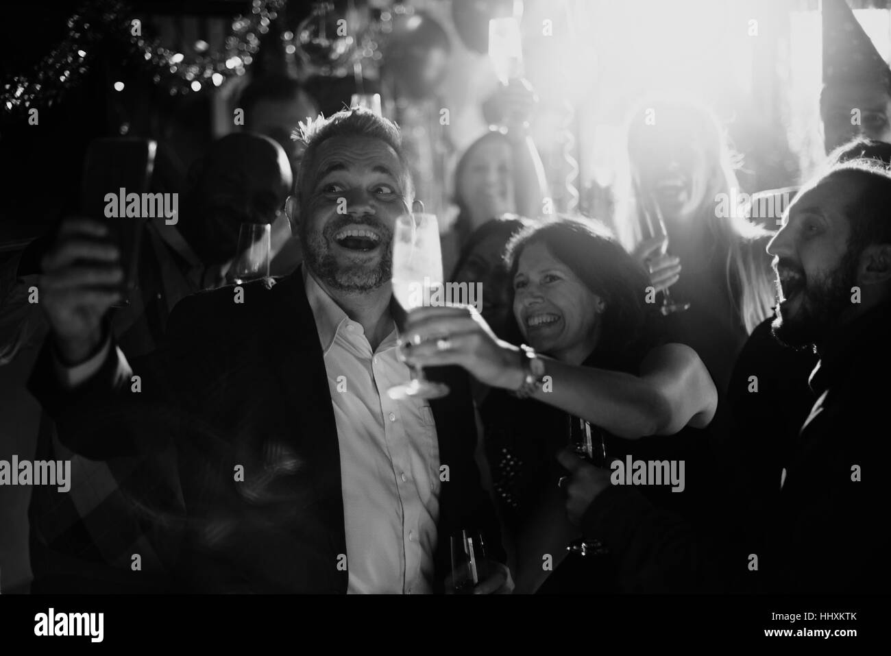 Partypeople Feier Getränke Cheers Glück Konzept Stockfoto