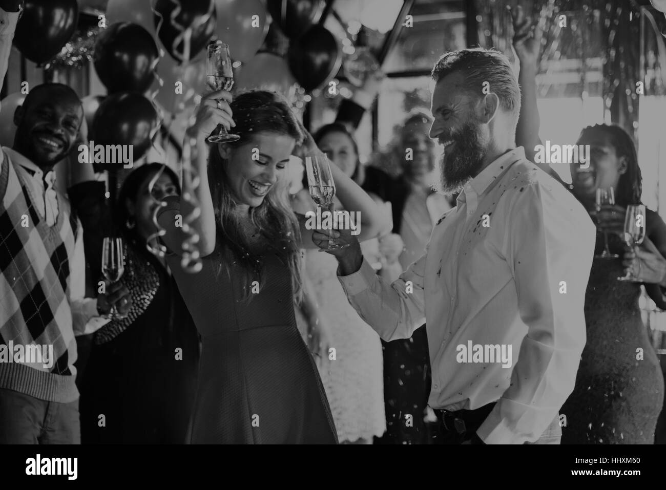 Partypeople Feier Getränke Cheers Glück Konzept Stockfoto