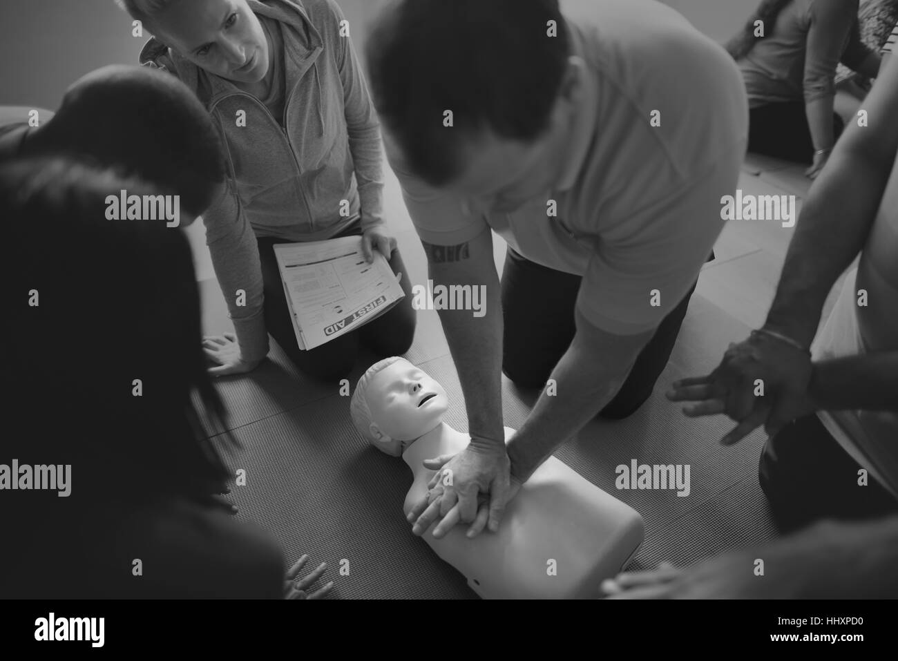 CPR-erste-Hilfe-Trainingskonzept Stockfoto