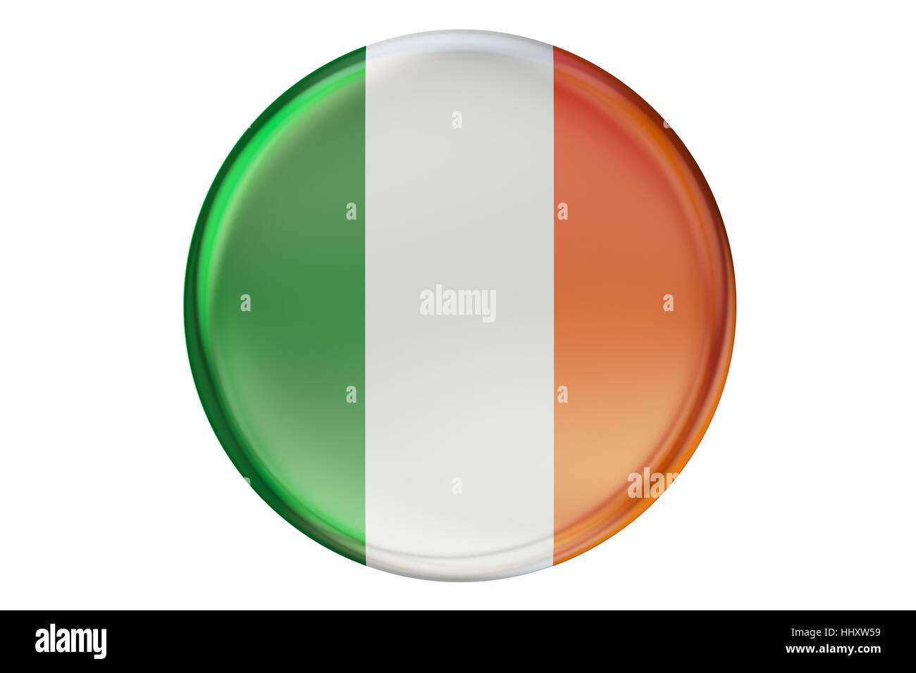 Badge mit Flagge Irlands, 3D-Rendering isolierten auf weißen Hintergrund Stockfoto