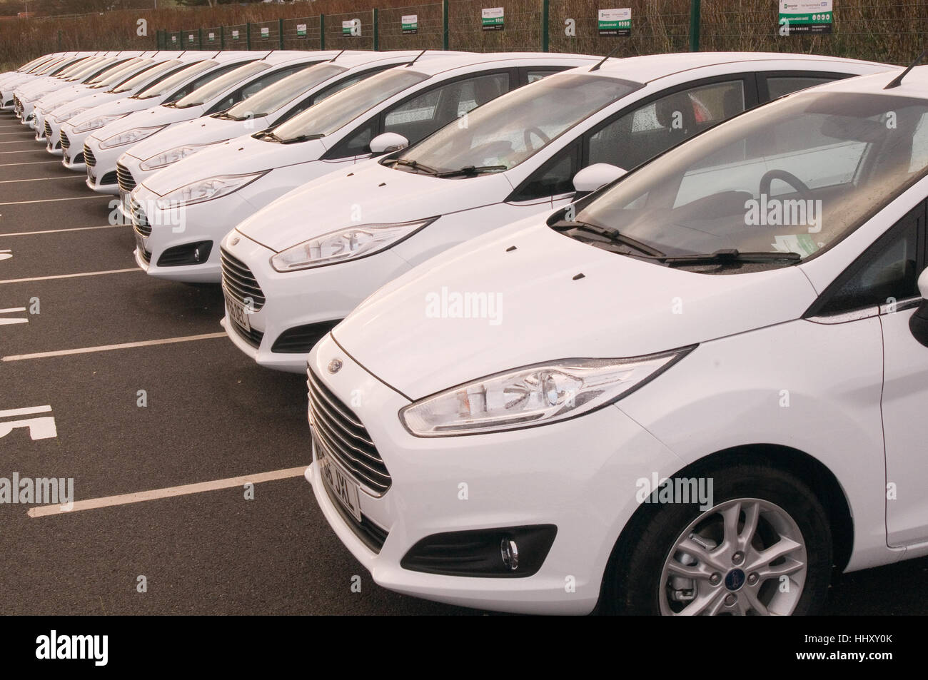 Mietwagen Auto mieten mieten Unternehmen Unternehmen neue Ford Fiesta Fiesta Stockfoto