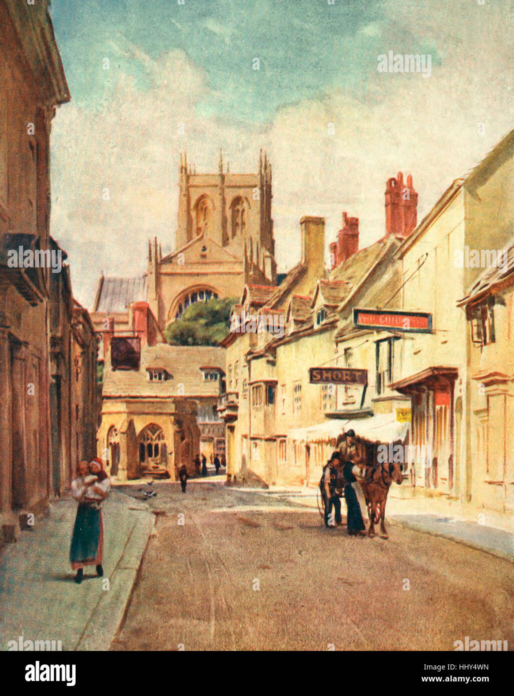 Die Long Street, Sherborne - Hotelinfrastrukturen Abbas der Wessex-Romane Stockfoto