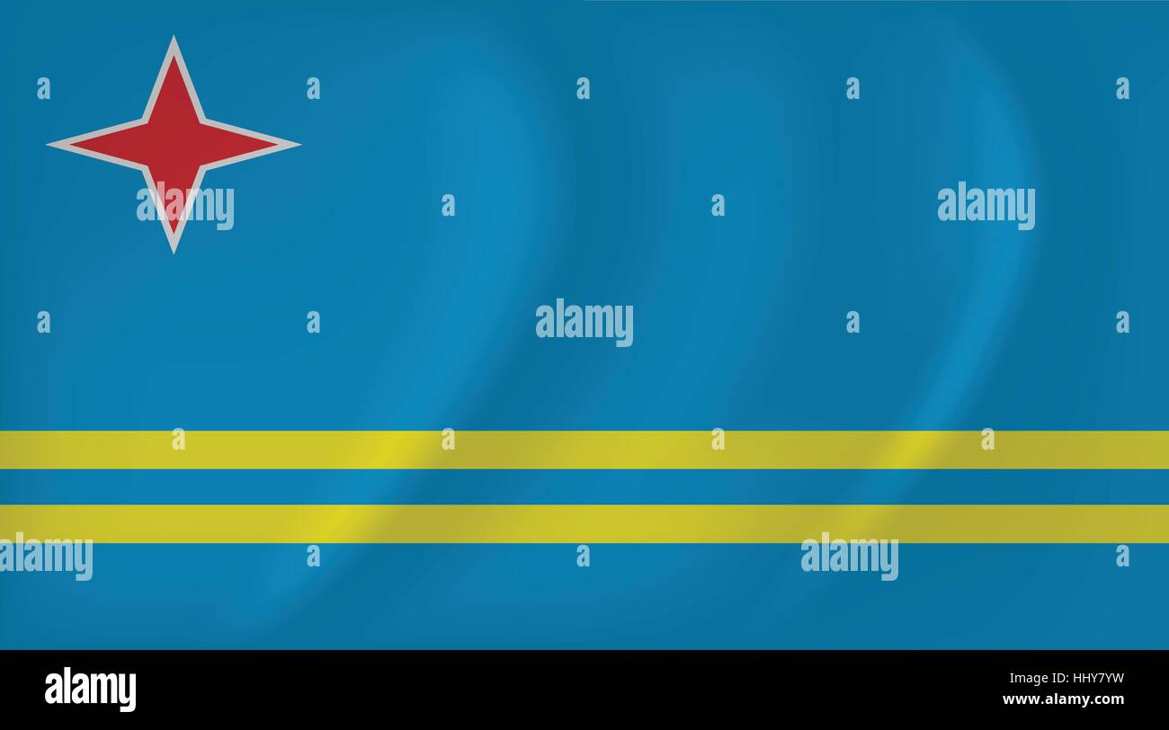 Vektor-Bild der wehende Flagge Aruba Stock Vektor