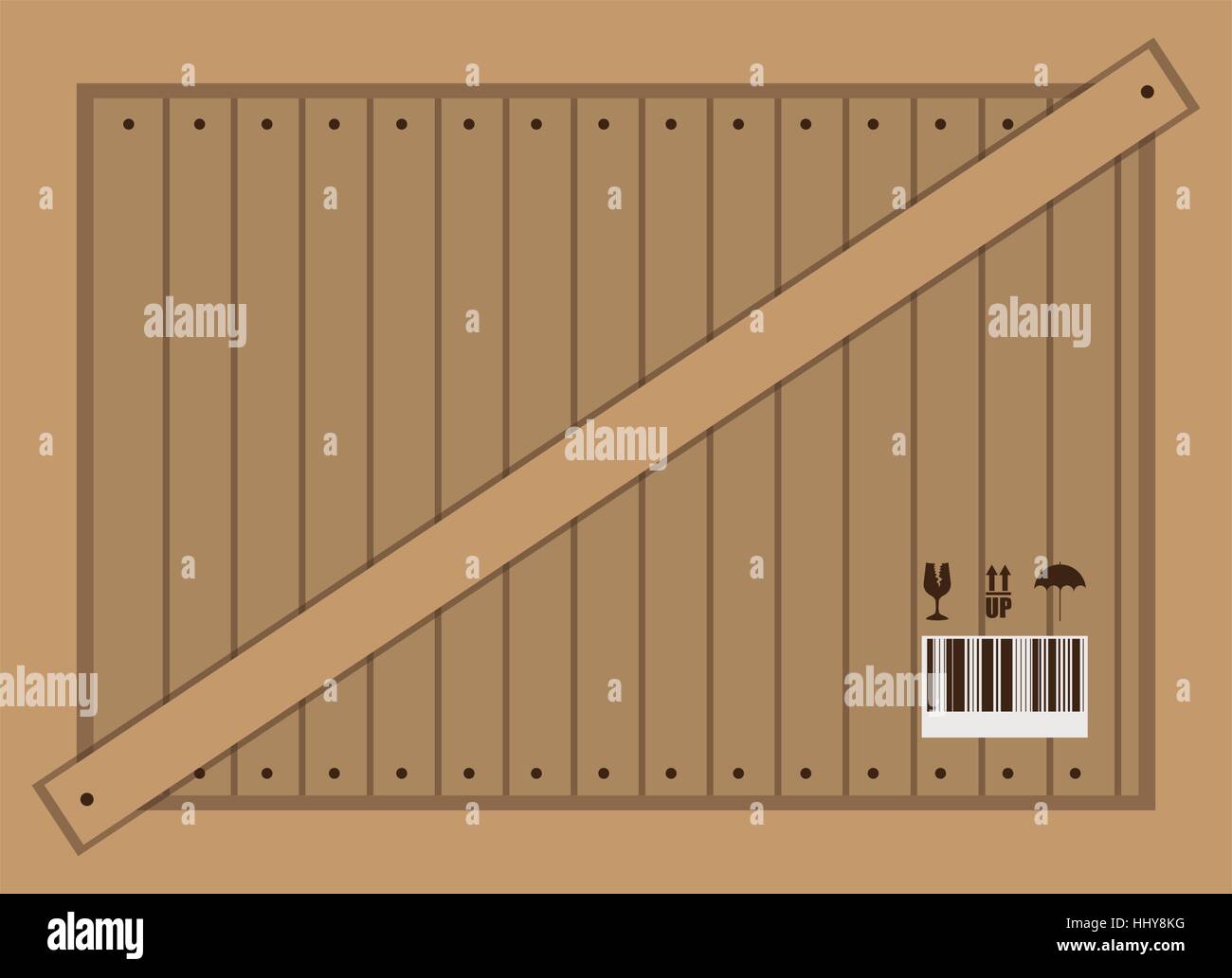 Holzkiste für Transport-Symbol-Vektor-illustration Stock Vektor