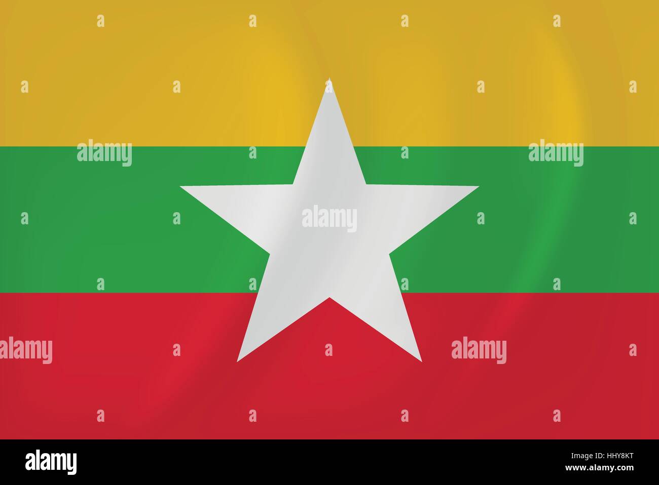 Vektor-Bild der wehende Flagge Myanmars Stock Vektor