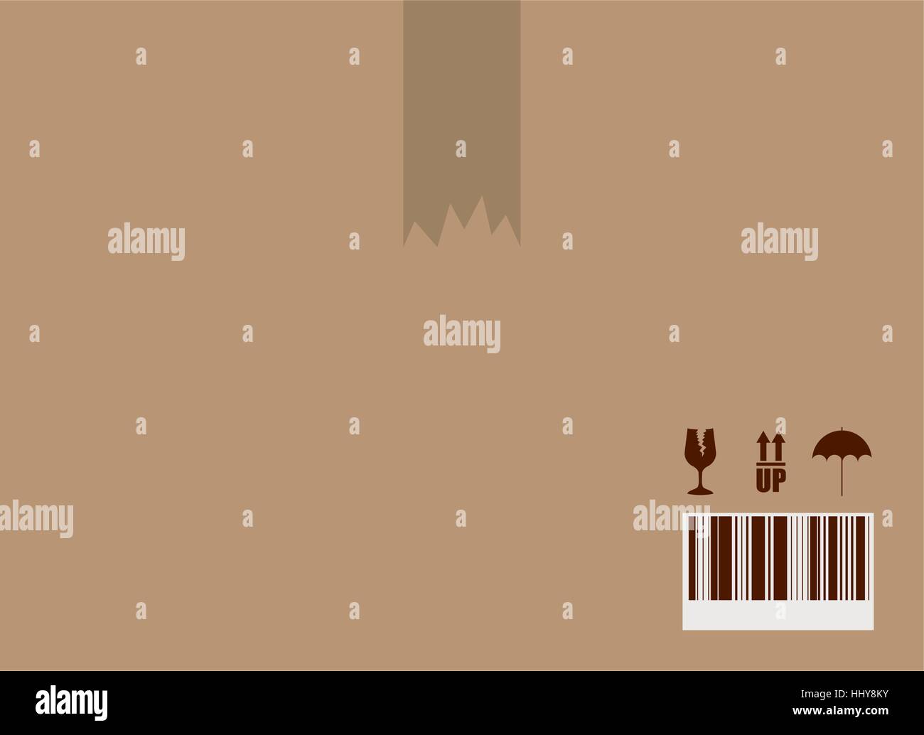 versiegelte Verpackungsklebeband in Karton-Vektor-illustration Stock Vektor