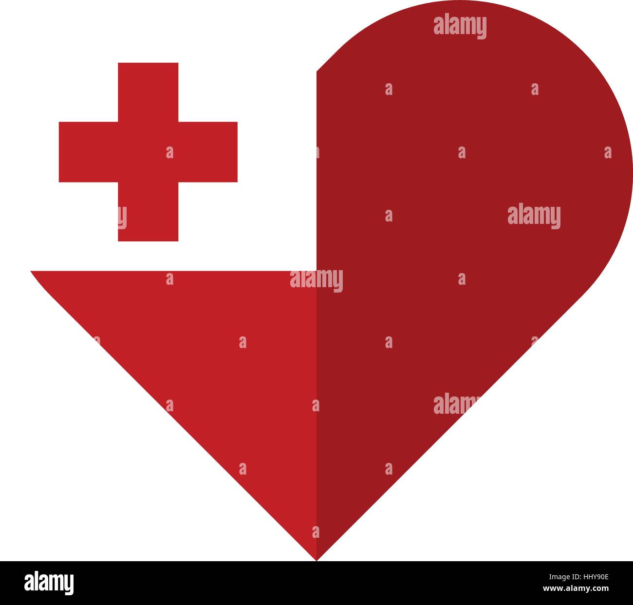 Vektorbild von der Tonga-Flaches Herz-Fahne Stock Vektor