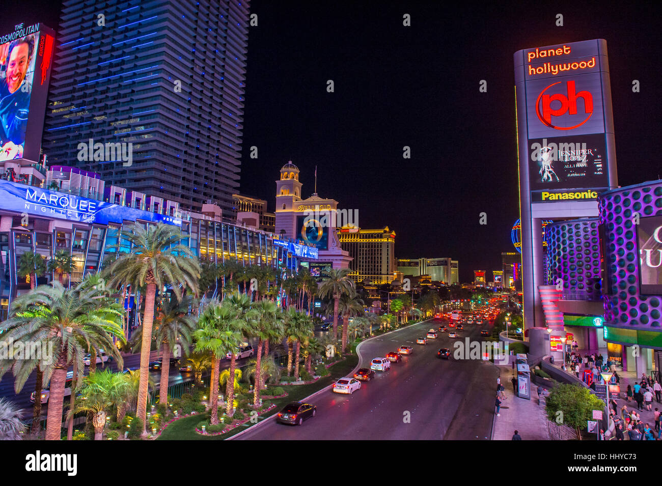 LAS VEGAS - NOV 08: Blick auf den Strip in Las Vegas am 8. November 2016. Der Las Vegas Strip ist ein ca. 4,2-Meile Strecke von Las Vega (6,8 km) Stockfoto