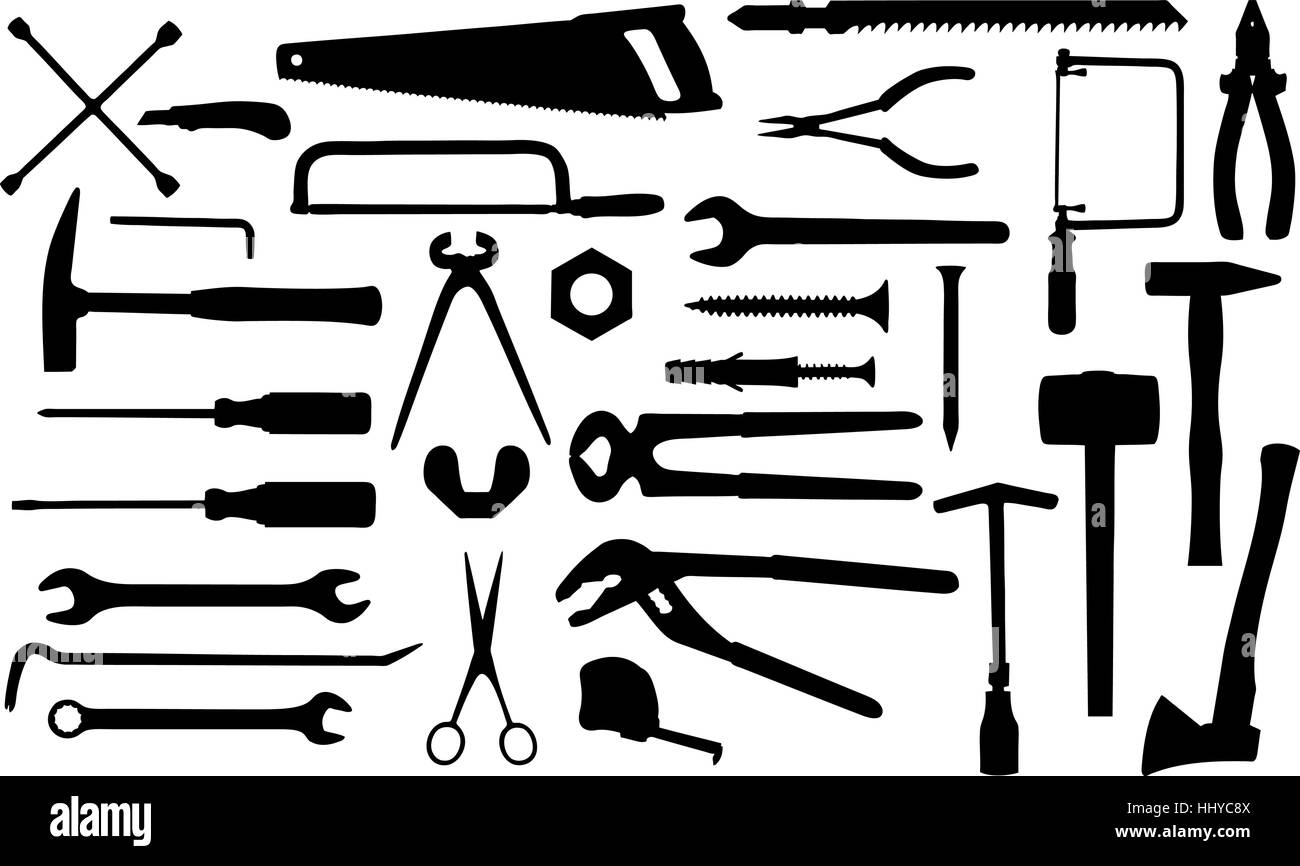 anderes Mauerwerk Werkzeugsatz isoliert Stock Vektor