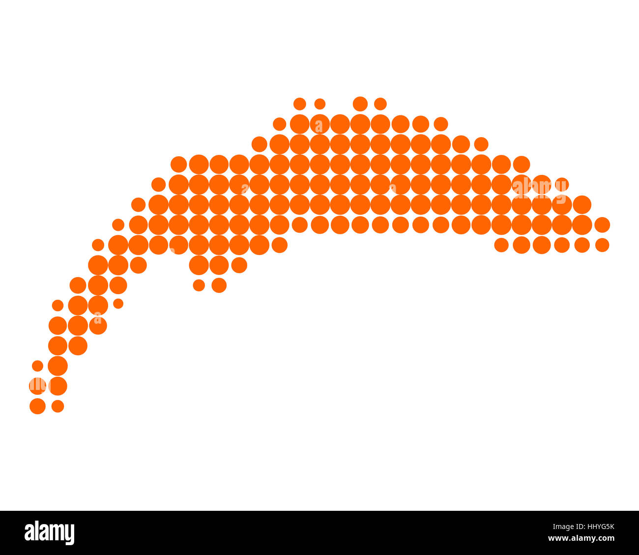 Schweiz, Illustration, Frankreich, Kreis, Karte, gepunktet, Dot, Raster, Orange, Stockfoto