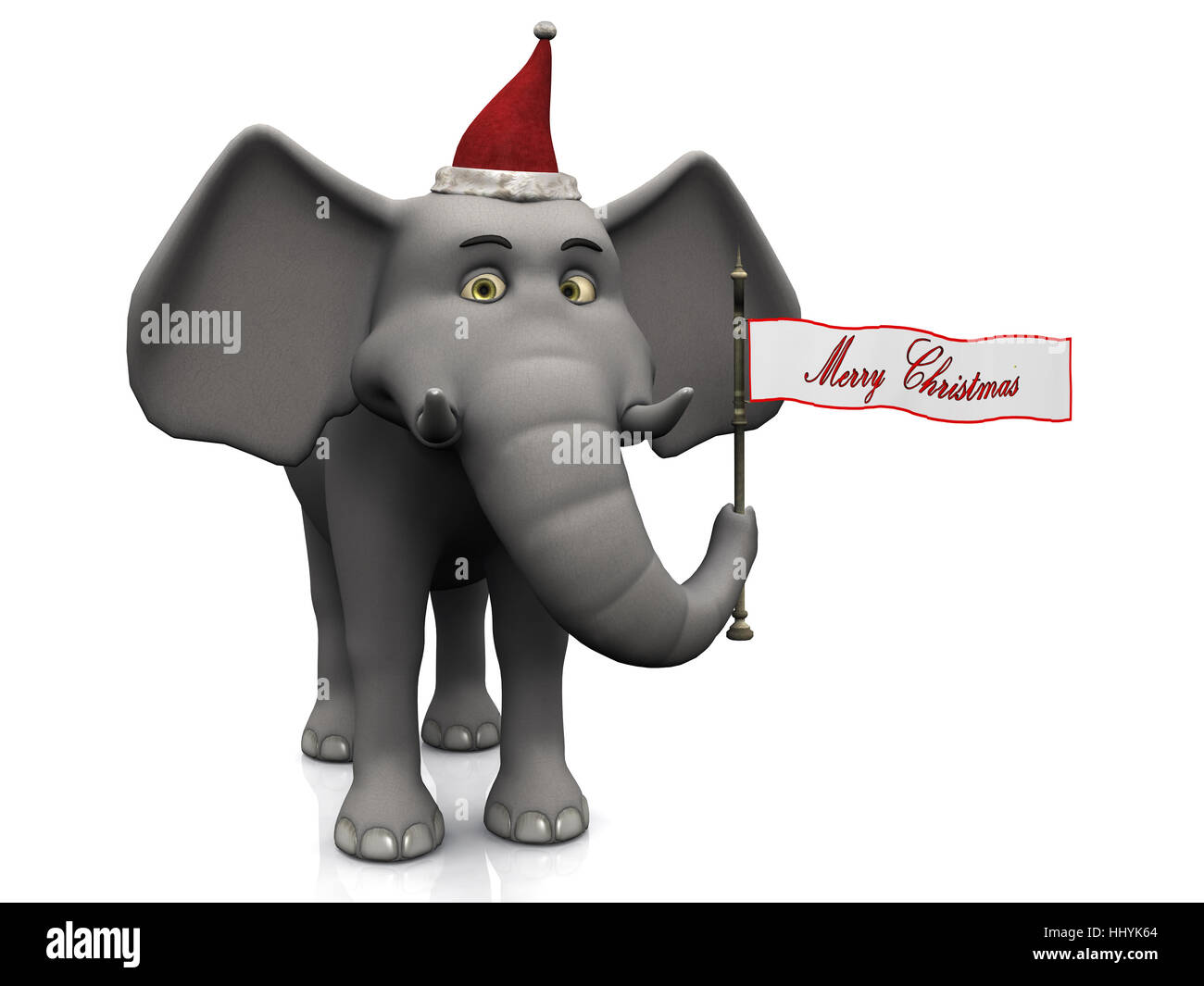 Elefant, Weihnachten, begeistert, anspruchslose, begeistert, fröhlich, strahlend vor Stockfoto