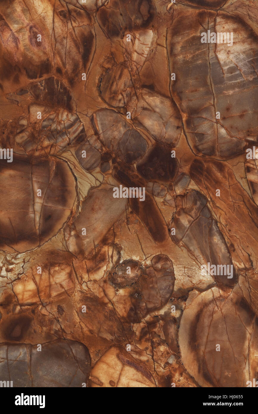 Marmorboden im braunen und ockerfarbenen Tönen Stockfoto