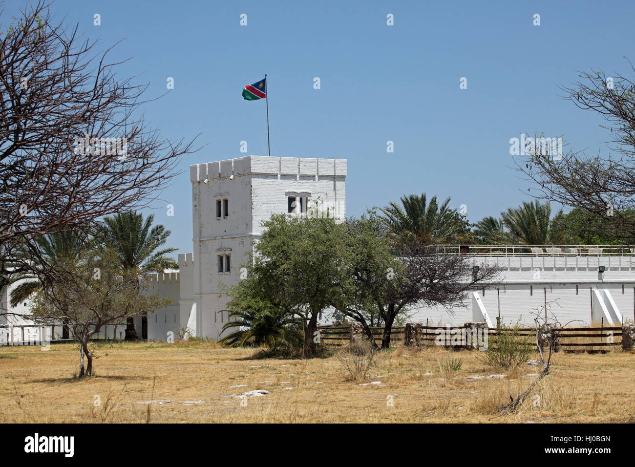 Afrika, Namibia, Blockhaus, Namutoni, Besucherzentrum, Kolonialzeit, Stockfoto