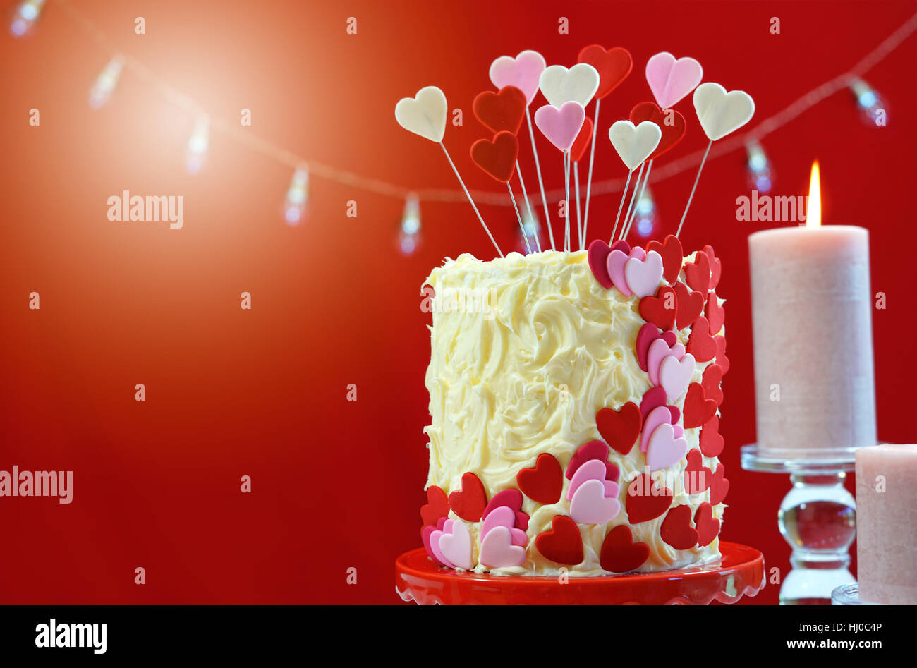 Schöne St. Valentinstag Party Tisch mit Showstopper rot, weiße und rosa ...