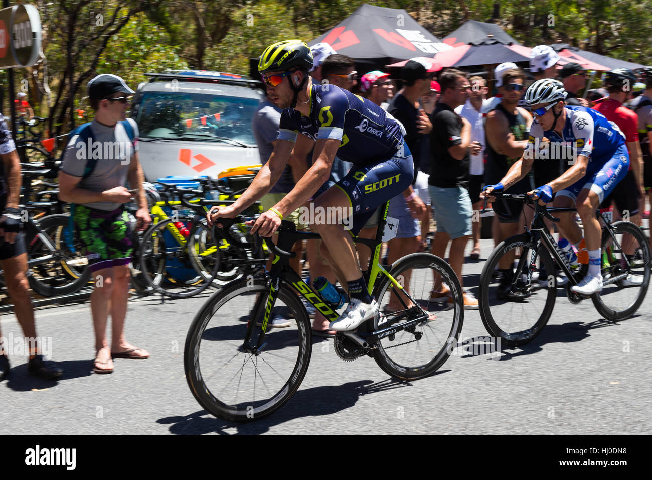 Adelaide, South Australia, Australien. 21. Januar 2017. Roger Kluge, Orica Scott, klettert bereit Hill, 5. Etappe der Tour Down Under, Australien am 21. Januar 2017 Credit: Gary Francis/ZUMA Draht/Alamy Live News Stockfoto