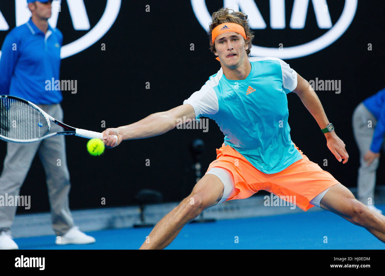 Melbourne, Australien. 21. Januar 2017. Alexander Zverev ...