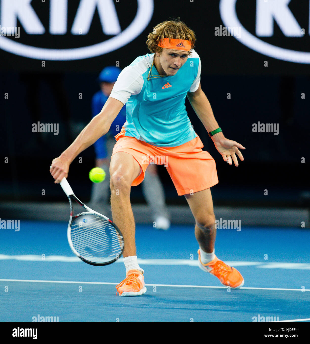 Melbourne, Australien. 21. Januar 2017. Alexander Zverev of Germany bei der 2017 Australian Open in Melbourne Park in Melbourne, Credit: Frank Molter/Alamy Live-Nachrichten Stockfoto