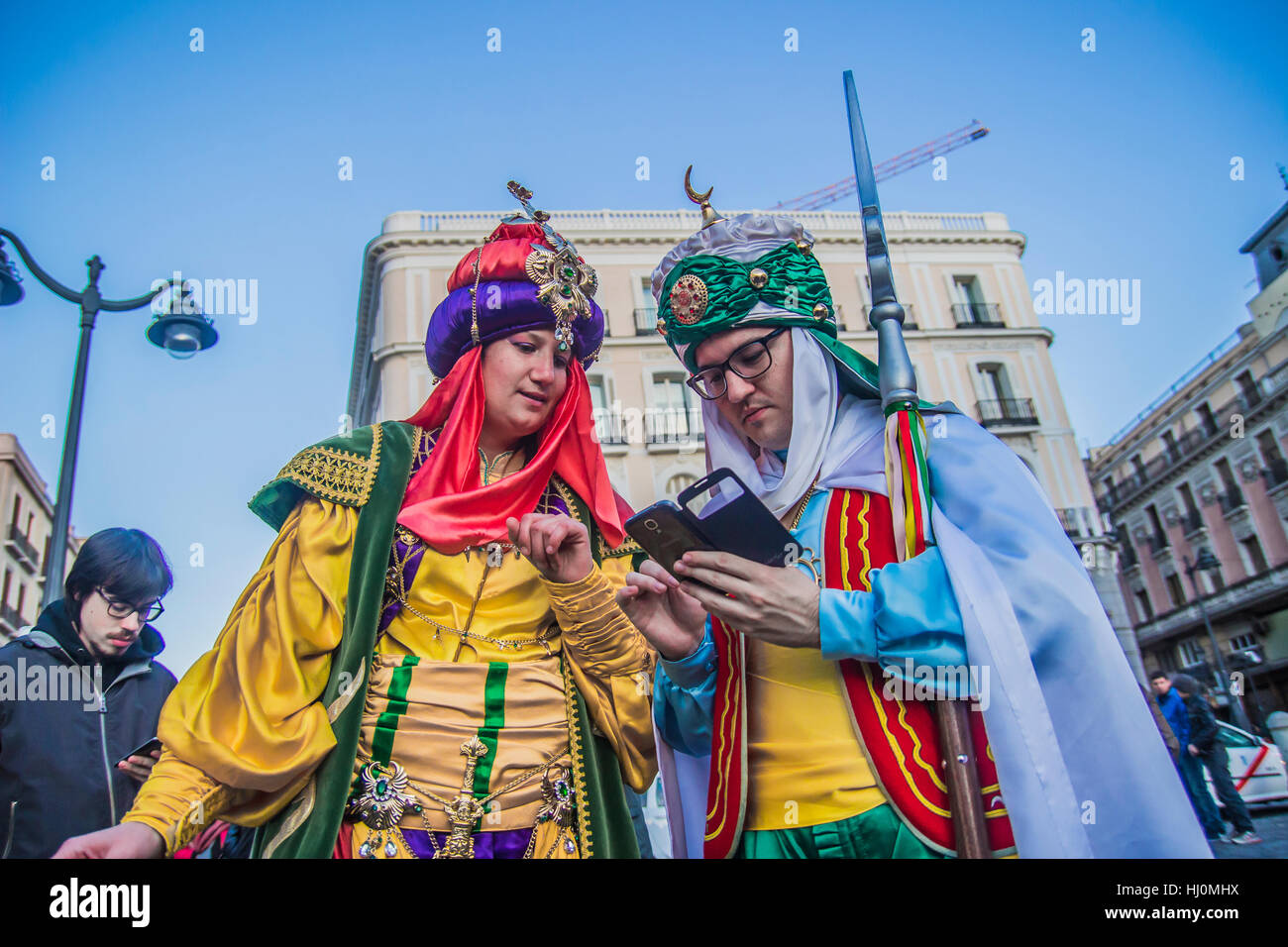 Madrid, Spanien. 21. Januar 2017. FITUR (internationale Messe für Tourismus in Madrid) parade in Puerta del Sol, Interpretation des Krieges in Spanien von Moor gegen Christen in das Zentrum von Madrid-Spanien. Bildnachweis: Alberto Sibaja Ramírez/Alamy Live-Nachrichten Stockfoto