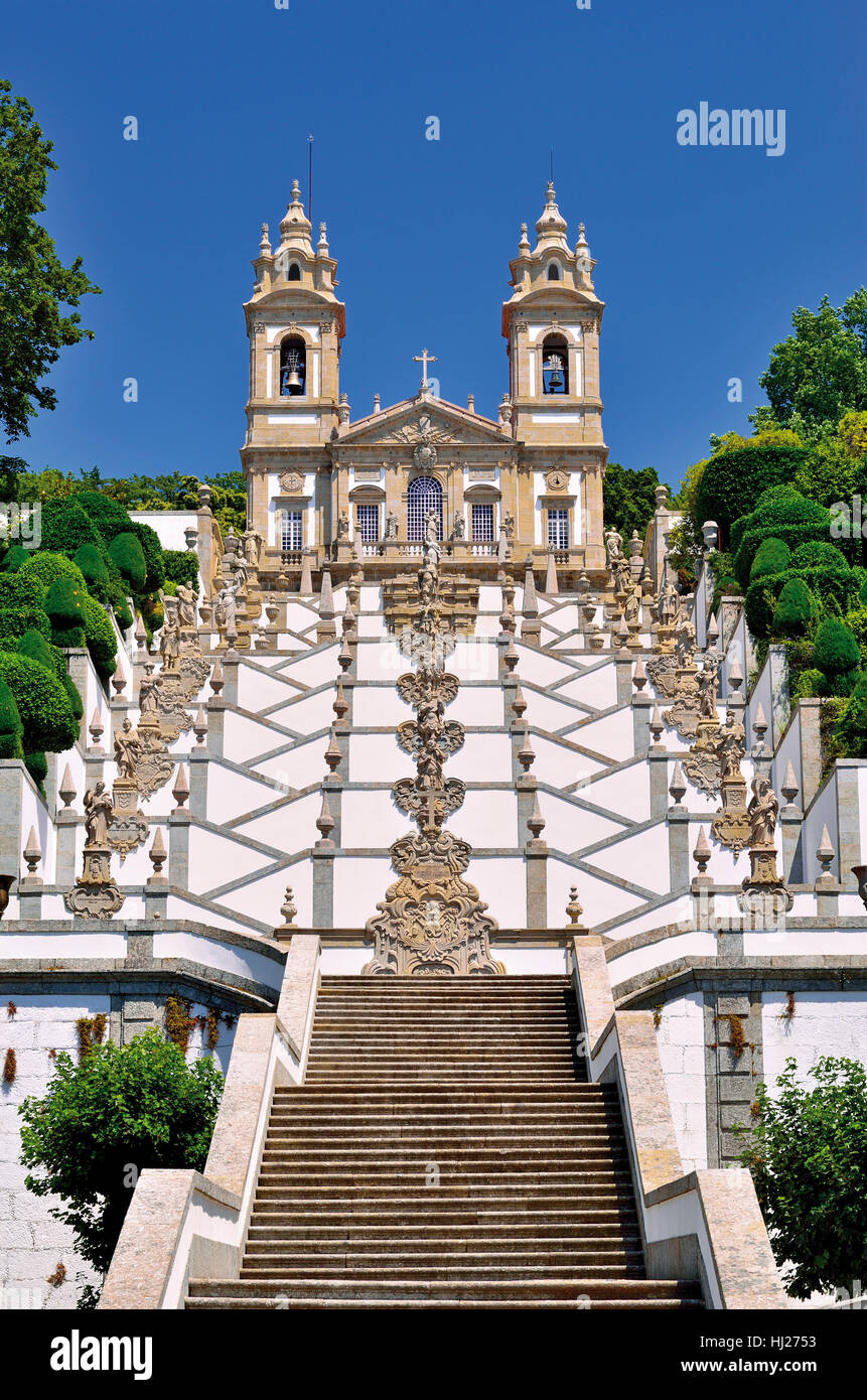Portugal, Braga: Wallfahrtskirche Bom Jesus do Monte Stockfoto