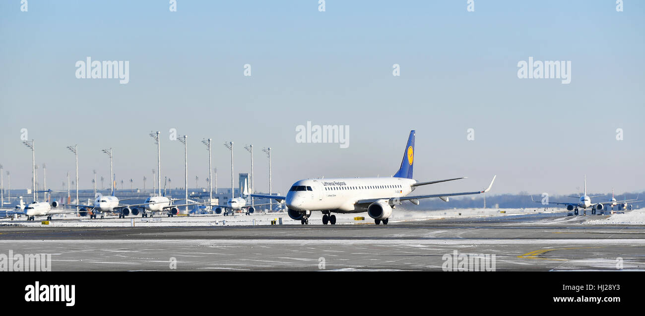 Lufthansa Regional und CityLine, Stadt-Linie, LH, Embraer, 195, Flugzeuge, Flugzeug, Flugzeug, Stockfoto
