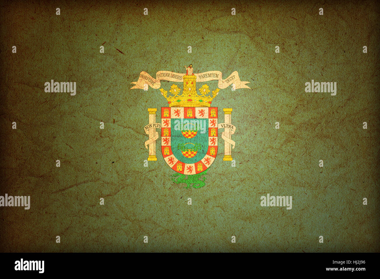 isoliert, Emblem, Spanien, Vintage, Abbildung, Fahne, rostig, national, Land, Stockfoto