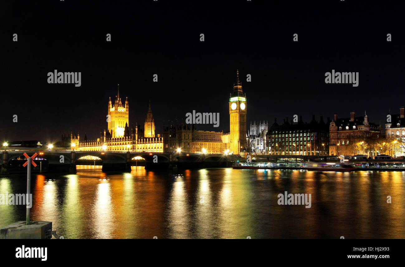 Turm, Brücke, London, Themse, Fluss, Wasser, Stadt, Stadt, Nacht, Nacht, Stockfoto