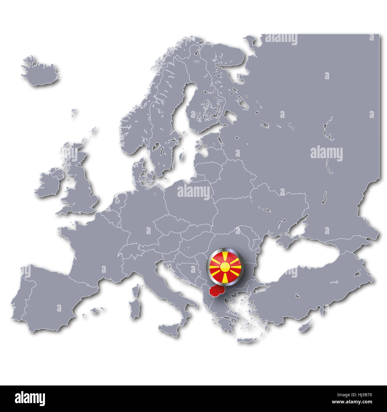 Europa Karte von Mazedonien Stockfoto
