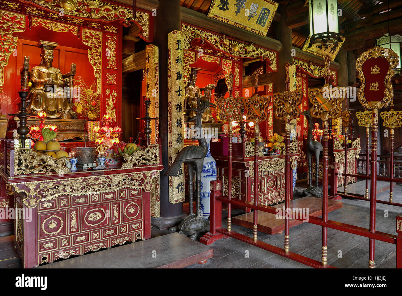 Schreine, Gründer der kaiserlichen Akademie, Temple of Literature, Hanoi, Vietnam Stockfoto