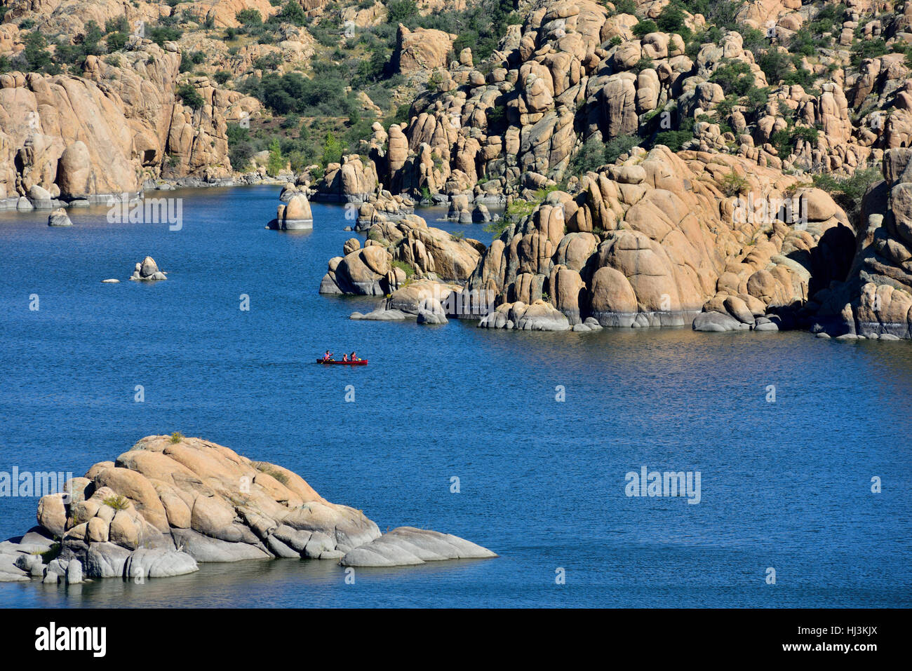 Kanu auf Watson Lake, Prescott, Arizona, USA Stockfoto