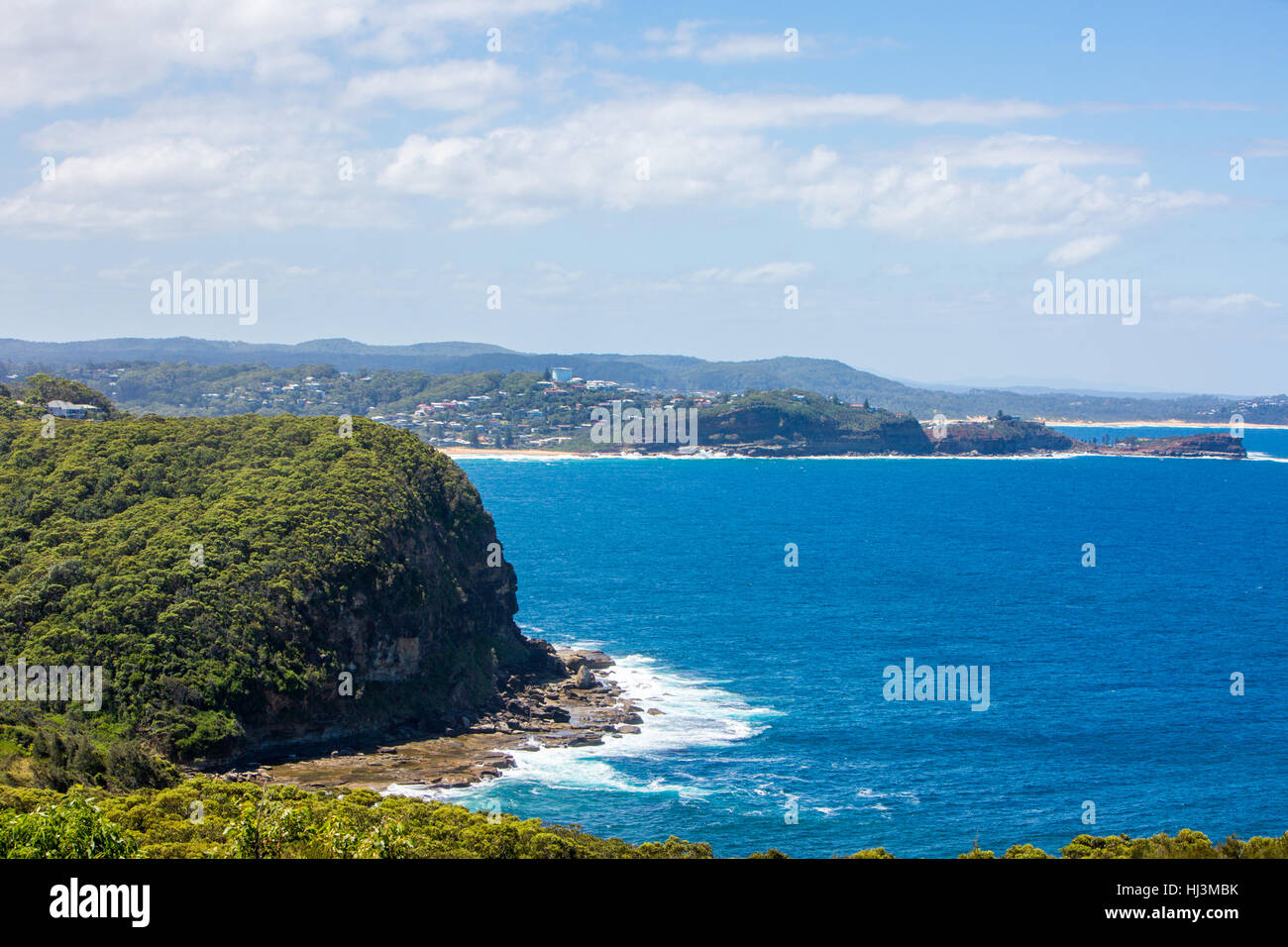 Zentrale Küste von New South Wales Blick nach Norden in Richtung Terrigal von Winney Bay Lookout, Australien Stockfoto