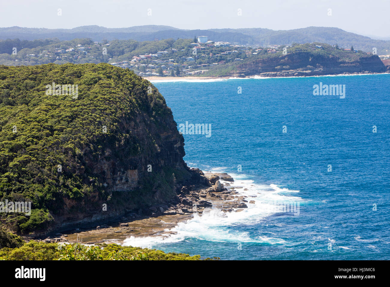 Zentrale Küste von New South Wales Blick nach Norden in Richtung Terrigal von Winney Bay Lookout, Australien Stockfoto